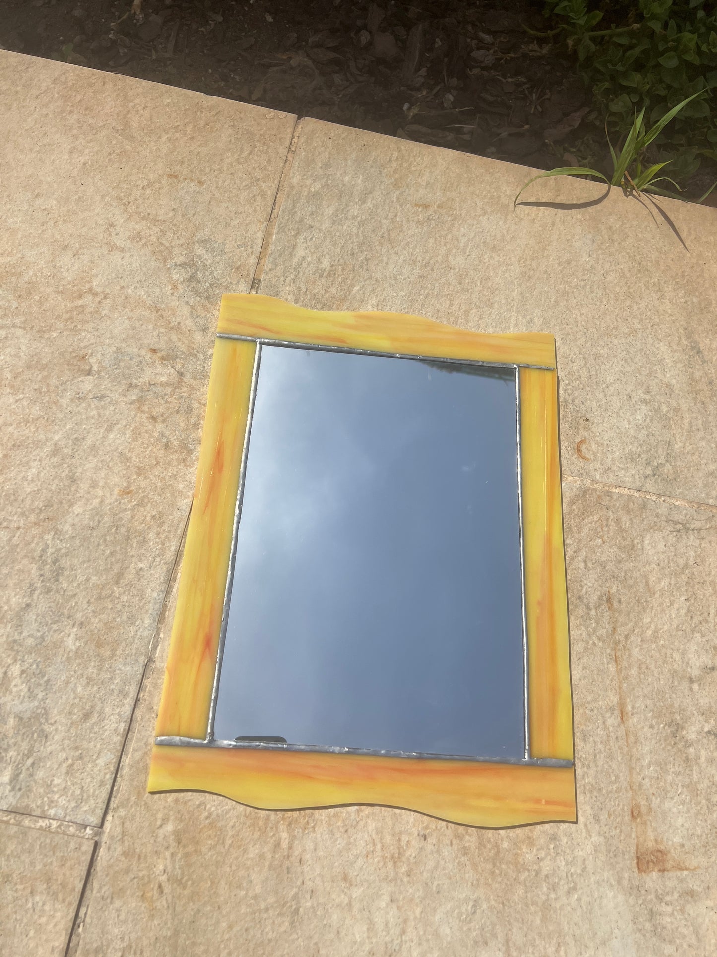 Sunset Glow Stained Glass Mirror