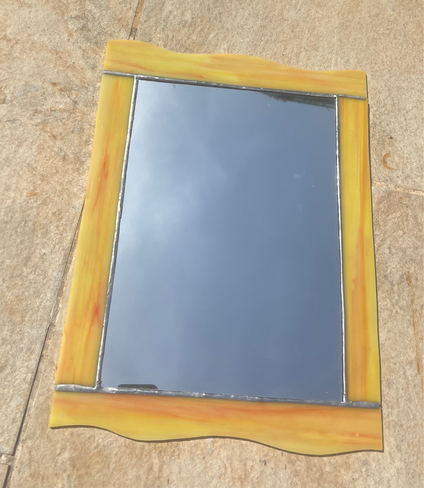 Sunset Glow Stained Glass Mirror