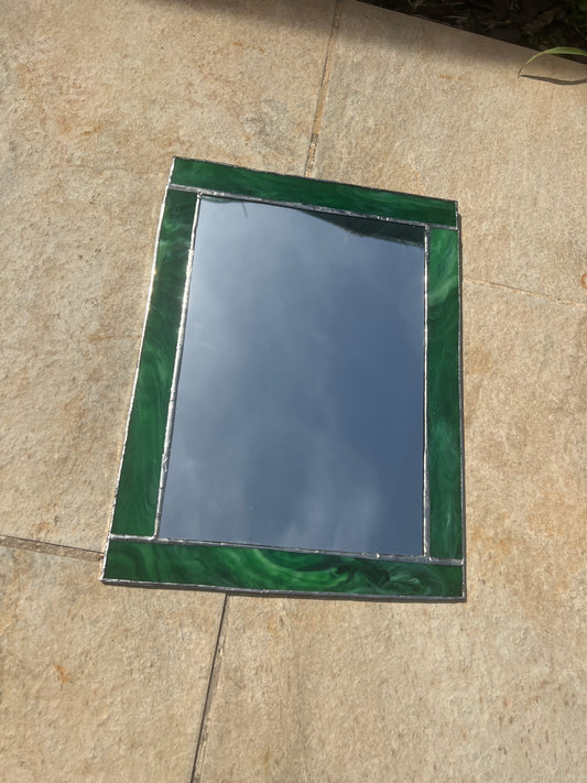 Emerald Stained Glass Mirror