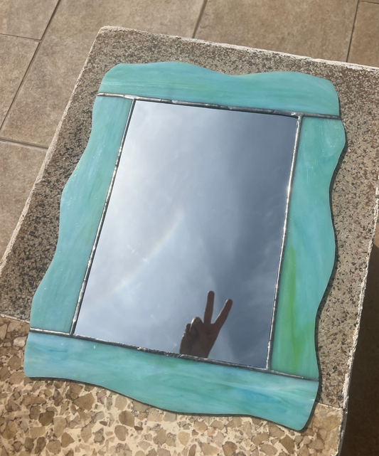 Ocean Wave Stained Glass Mirror