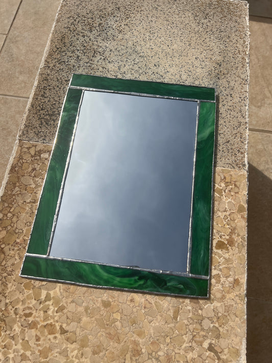 Emerald Stained Glass Mirror